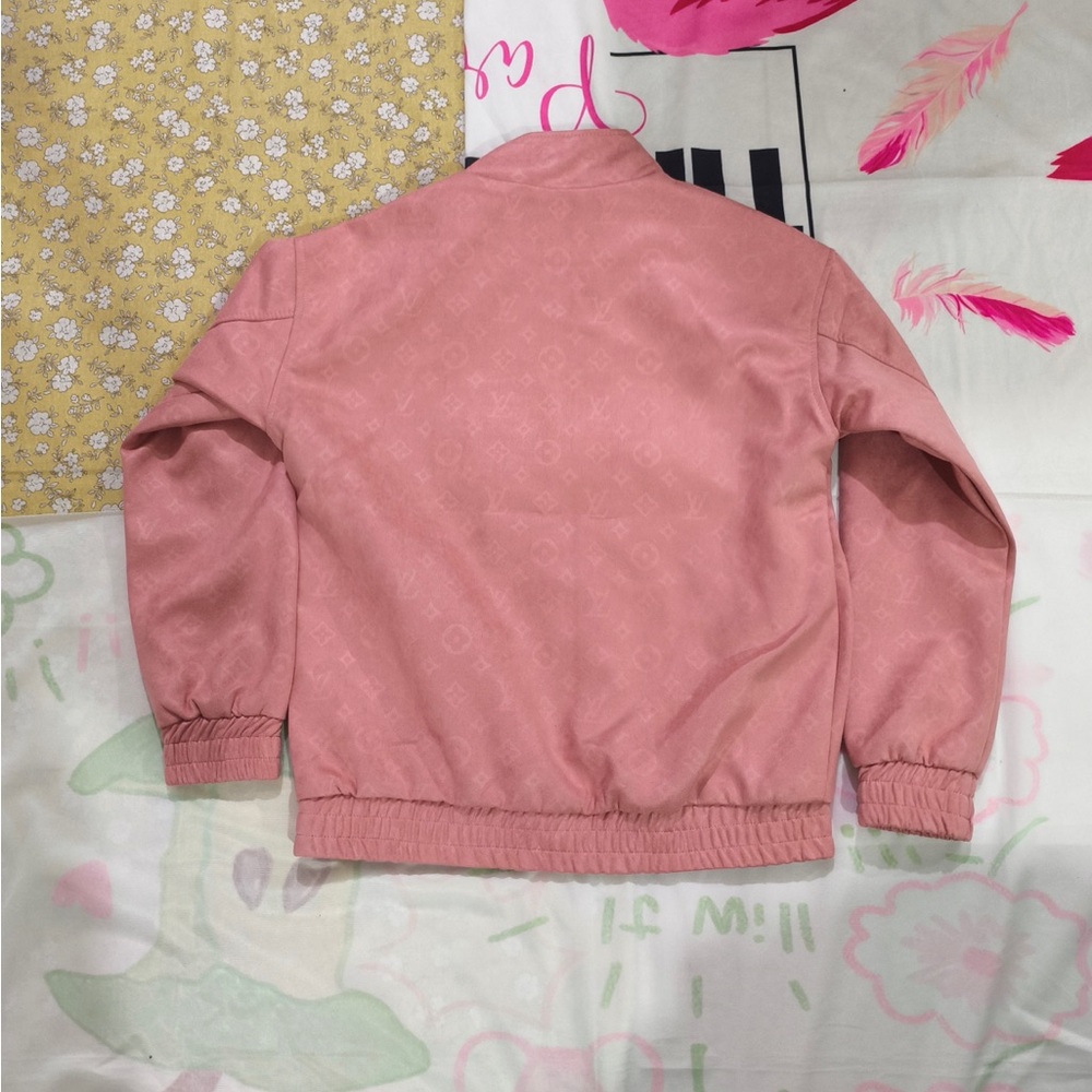 Louis Vuitton Dusty Pink Suede-Look Zip Jacket - Picture 9 of 9